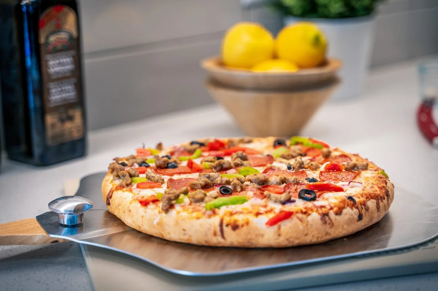 Fresh pizza product photography